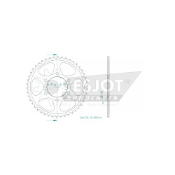 Esjot - Couronne Acier - 525 - 46 Dents - Similaire JTR1489