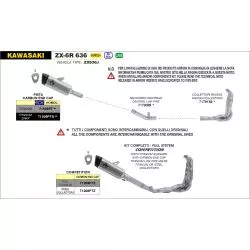 Raccord central Racing ARROW 71790MI non catalysé pour Kawasaki ZX6R 636 2024 et +