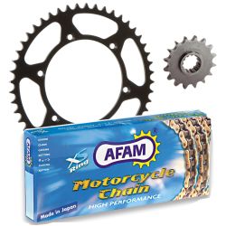 Kit chaîne AFAM 520XRR3 12/50 renforcée - couronne ultra-light anodisée dur