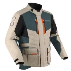 Veste moto BERING SIBERIA Beige Gris Orange