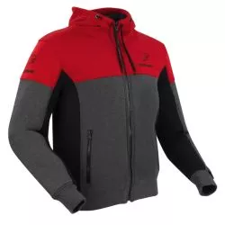 Blouson moto BERING HOODIZ VENTED Gris Rouge