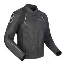 Blouson moto cuir BERING RADIAL Noir Blanc