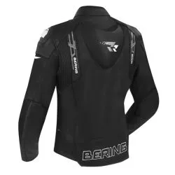 Blouson moto cuir BERING SNAP Noir Blanc