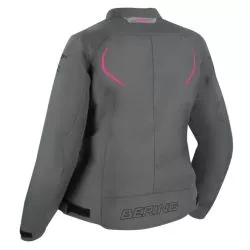 Veste moto femme grande taille BERING LADY DUNDY Gris Fuchsia