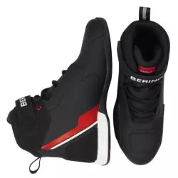 Baskets moto femme Bering LADY JAG Noir Blanc Rouge