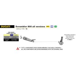 Raccord central Racing ARROW 71789MI Ducati Scrambler 800 (toutes versions) 2023 et +