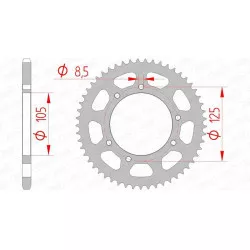 Kit chaîne AFAM - Rieju MRT 50 SM 2024 - A420M 11/60 - Couronne arrière standard 