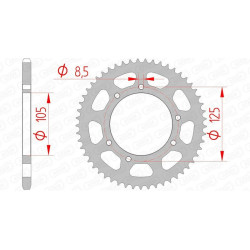 Kit chaîne AFAM - Rieju MRT 50 SM Pro 2024 - A420M 11/62 - Couronne arrière standard 