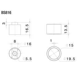 Adaptateur BS816B pour rétroviseurs embouts de guidon Rizoma