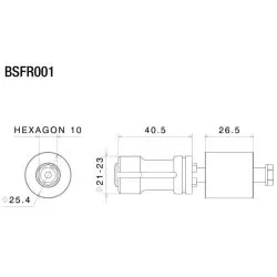 Adaptateur de rétroviseur BSFR001B Rizoma pour guidons de Ø 25,4 mm