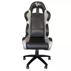 Fauteuil / Siège type paddock pilote MotoGP aux couleurs MotoGP noir, argent et effet carbone