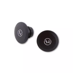 Obturateurs / caches noirs Highsider pour rétroviseur Ø 10mm, noir brillant avec logo Highsider
