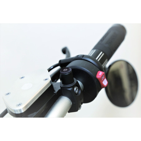 Obturateurs / caches noirs Highsider pour rétroviseur Ø 10mm, noir brillant avec logo Highsider