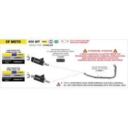 Silencieux INDY RACE EVO ARROW 72659PO Titane embout acier CF Moto 450 MT 2025 et +