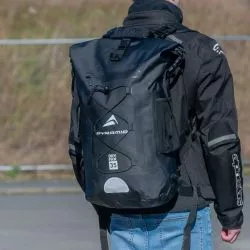 Sac à dos moto étanche Pyramid, noir, volume 35 Litres