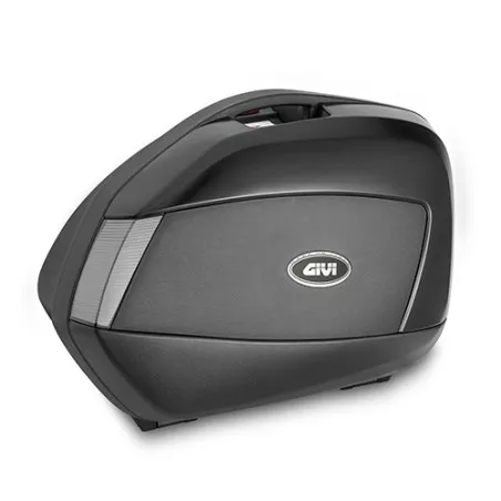Paire de valises latérales MONOKEY V35NT GIVI 35 litres noir avec enjoliveur noir gaufré et catadioptres transparents