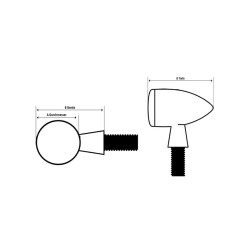 Clignotants embouts de guidon HIGHSIDER OX EYE – Noir mat, homologués E