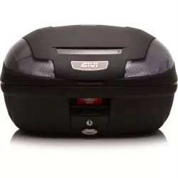 Top Case MONOLOCK GIVI E470NS 47 litres noir gaufré, catadioptres fumés, platine et kit fixation