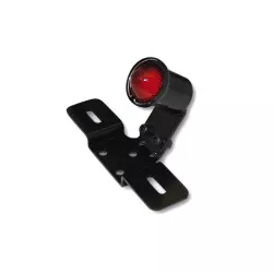 Feu arrière LED HIGHSIDER OLD SCHOOL TYPE 3 – Noir, lentille rouge, avec support de plaque