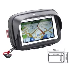 Housse support GPS et Smartphone universelle GIVI S954B pour scooter, moto et vélo.