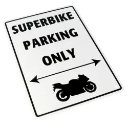 Plaque alu décorative Superbike Only pour garage