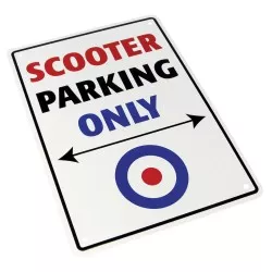 Plaque alu décorative Scooter Only pour garage