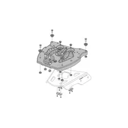 Platine QUICK-LOCK pour TraX Topcase TraX®. Renfort en fibre de Nylon. Noir