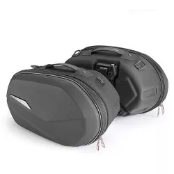 Paire de sacoches cavalières GIVI ST609+ latérales extensibles, thermoformées, capacité 25+25 litres.