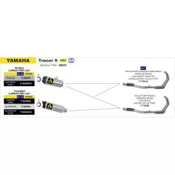 Collecteur catalytique homologué 71762KZ ARROW version basse pour silencieux Works et Thunder sur Yamaha TRACER 9 GT 2021 et +