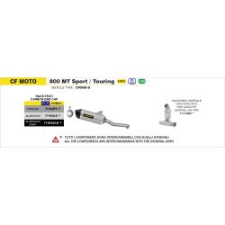 Silencieux RACE-TECH ARROW 71943AKN Aluminium "Dark" noir CF MOTO 800 MT Sport / Touring 2023-2024