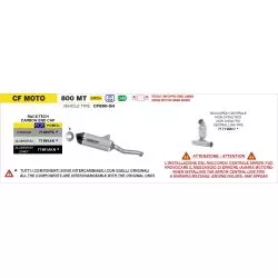 Raccord central Racing ARROW 71719MIC CF MOTO 800 MT et 800 MT-X 2025 et +