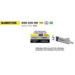 Silencieux INDY RACE EVO ARROW 71996PK Aluminium "Dark" QJ MOTOR SRK800RR 2025 et +