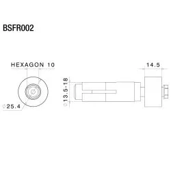 Adaptateur de rétroviseur BSFR002B Rizoma pour guidons de Ø 22 mm