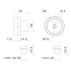 Adaptateur BS738B embout de guidon pour rétroviseur Rizoma