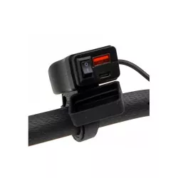 Chargeur double USB (USB A + USB C) Rapide 3 ampères - étanche multi-fixation