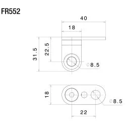 Adaptateur FR552B Rizoma pour clignotants avant Rizoma (position d'origine)