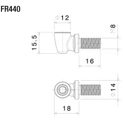 Support en technopolymère FR440B pour clignotants Rizoma Light Unit