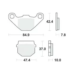 Plaquettes de frein Perftec Semi-métal R90