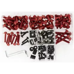 Pack complet de vis pour carénage moto Myra rouge – 77 pièces avec outils inclus !