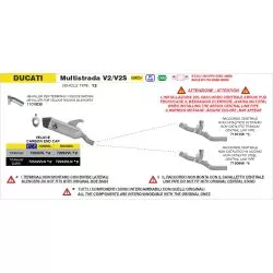 Raccord central ARROW 71812MI titane non catalysé pour Ducati Multistrada V2 / V2S 2025 et +
