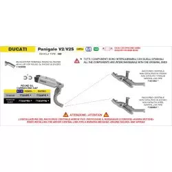 Raccord central haut ARROW 71808MI Inox non catalysé pour Ducati Panigale et Streetfighter V2 / V2S 2025 et +