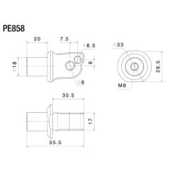 Kit de montage PE858B pour cale-pieds Rizoma