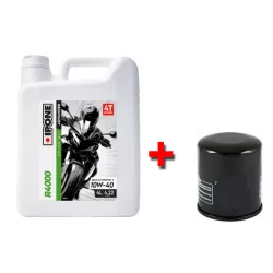 Pack vidange Ipone - Huile 4T 10W40 R4000 (4l) - Semi-synthèse plus + filtre à huile offert