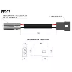 Kits de câblage EE097H Rizoma pour clignotants et rétroviseur avec clignotant intégré