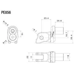 Adaptateurs kit de montage exentrique PE856B pour repose-pieds Rizoma