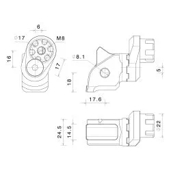 Adaptateurs kit de montage exentrique PE789B pour repose-pieds Rizoma
