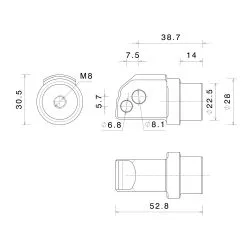 Adaptateurs kit de montage PE788B pour repose-pieds Rizoma