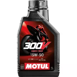 Huile moteur 4T 15W50 MOTUL 300V FL 1 litre - 100% Synthèse