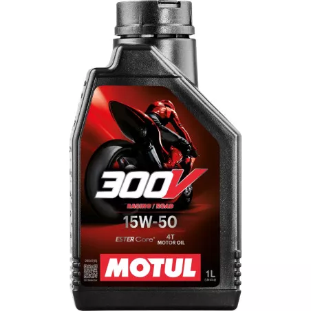 Huile moteur 4T 15W50 MOTUL 300V FL 1 litre - 100% Synthèse