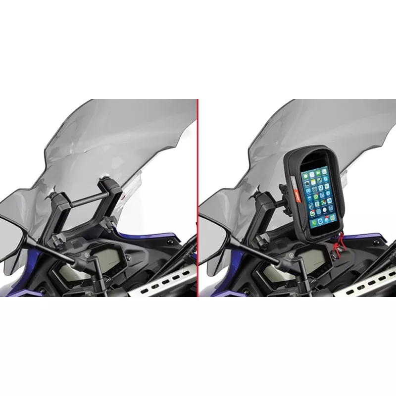 Chassis support GPS FB2130 GIVI à monter derrière la bulle, pour fixer les  S902A et support GPS pour Yamaha Tracer 700 2016 et + - Tech2Roo